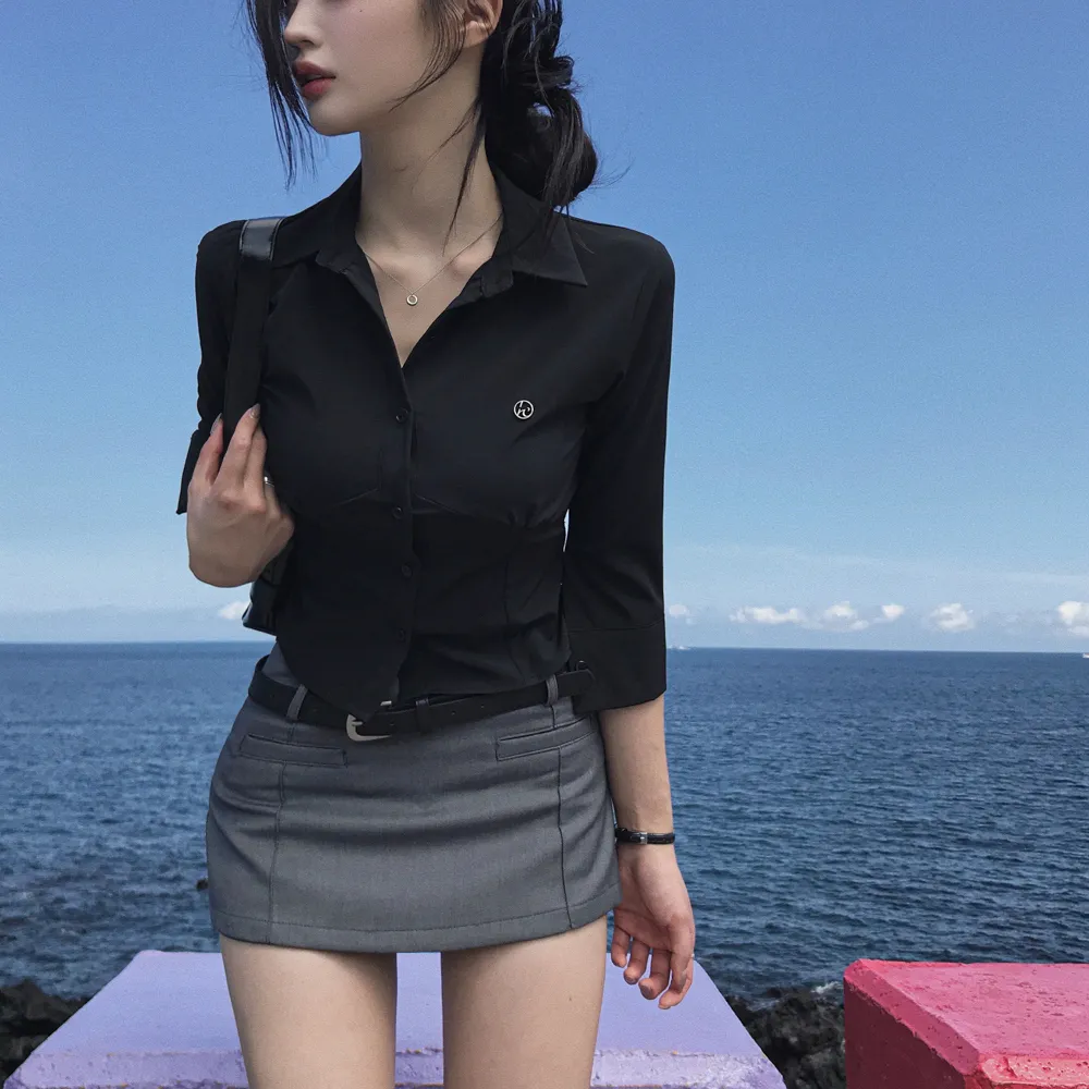 반팔 티셔츠 모델 착용 이미지-S1L76