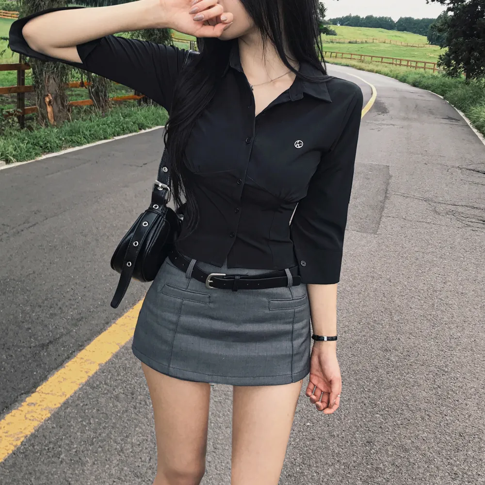 반팔 티셔츠 모델 착용 이미지-S1L72
