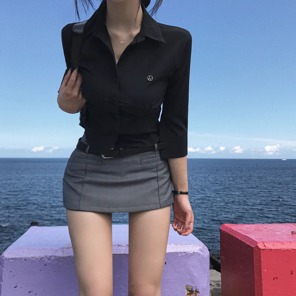 반팔 티셔츠 모델 착용 이미지-S1L75