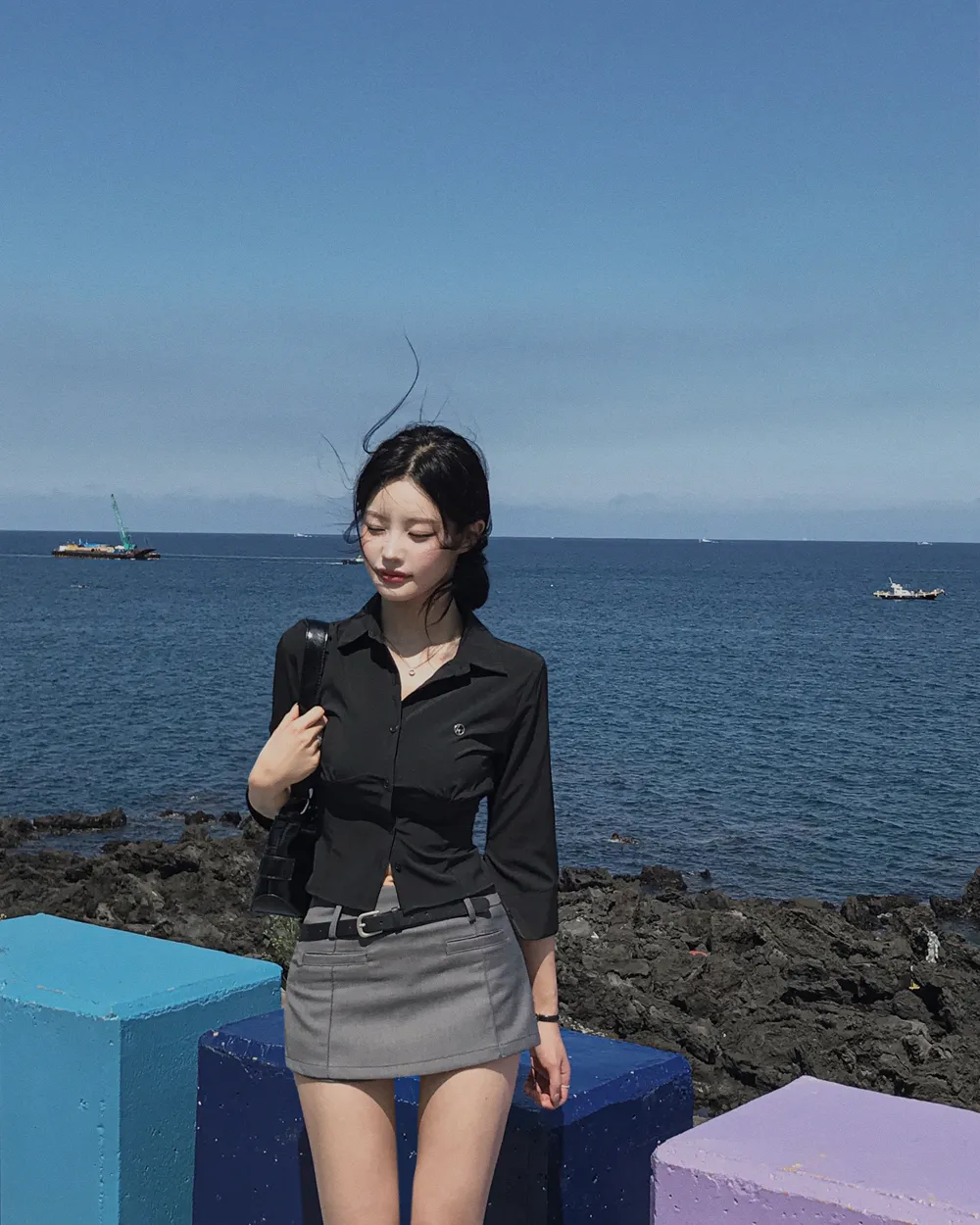 반팔 티셔츠 모델 착용 이미지-S1L81
