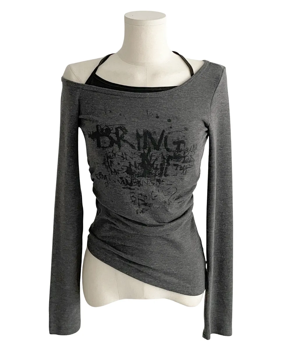 긴팔 티셔츠 그레이 색상 이미지-S2L45