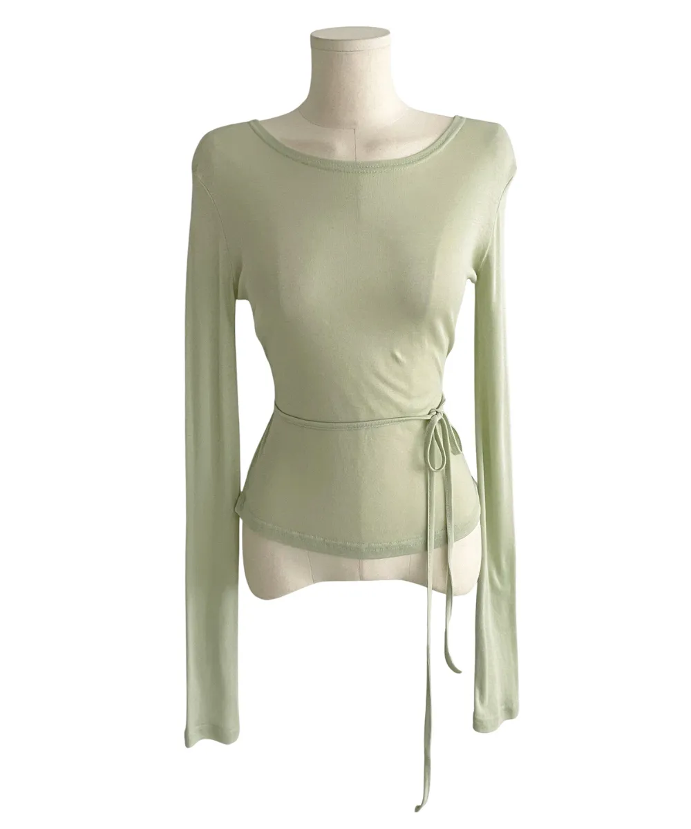 긴팔 티셔츠 카키 색상 이미지-S2L80