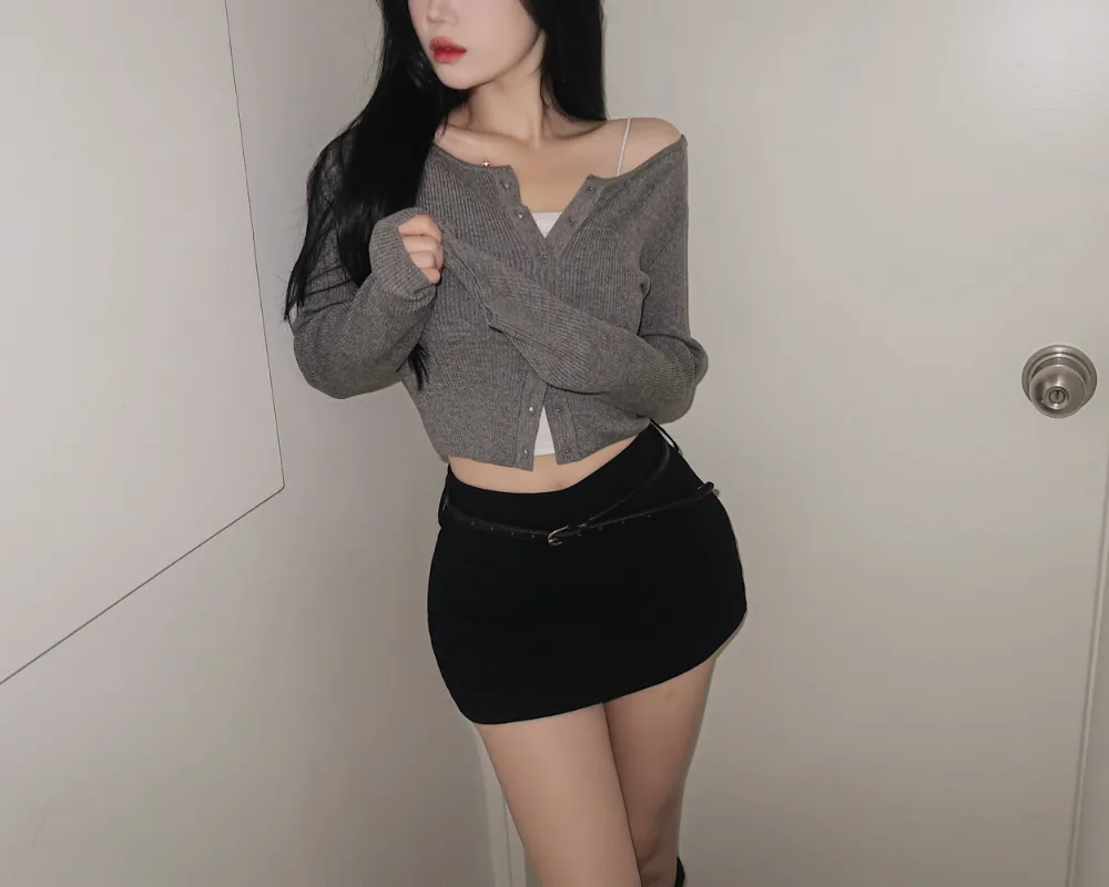 카디건 모델 착용 이미지-S1L69