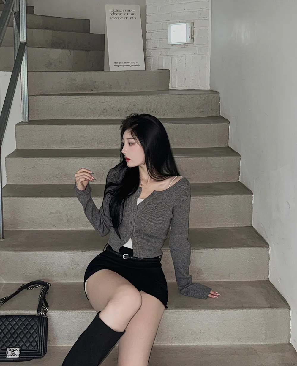 카디건 모델 착용 이미지-S1L90