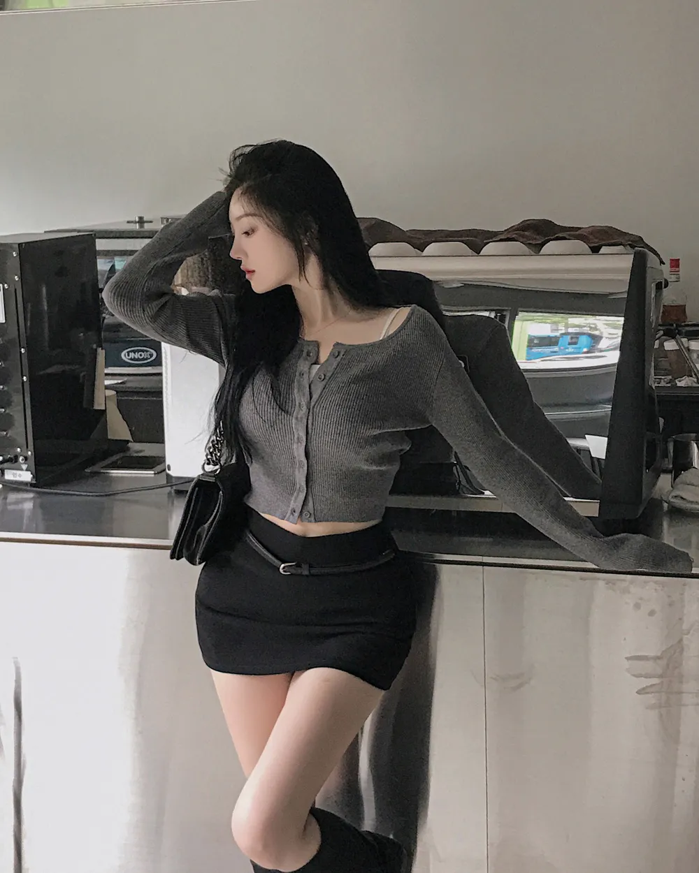 카디건 모델 착용 이미지-S1L81