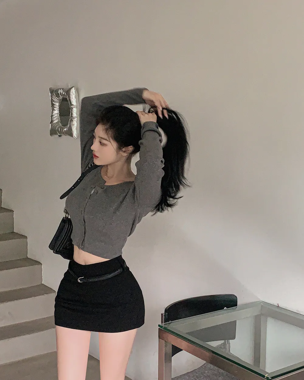 카디건 모델 착용 이미지-S1L83