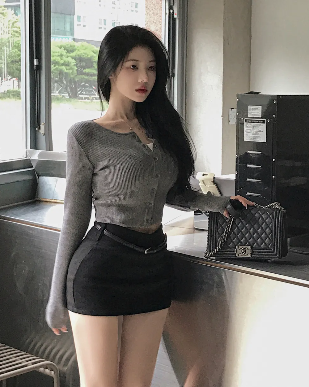 카디건 모델 착용 이미지-S1L58