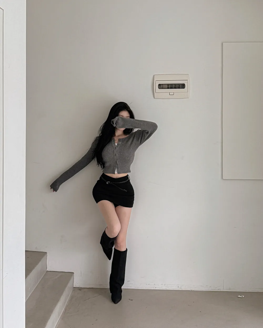 카디건 모델 착용 이미지-S1L92