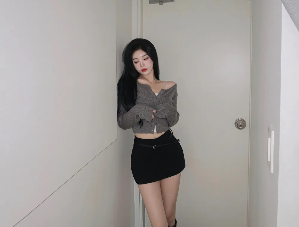 카디건 모델 착용 이미지-S1L68