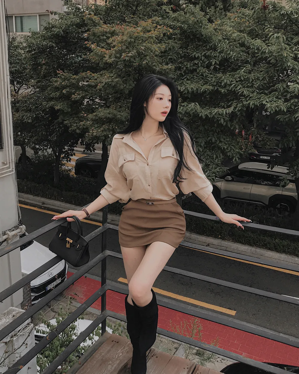 미니 스커트 모델 착용 이미지-S1L96