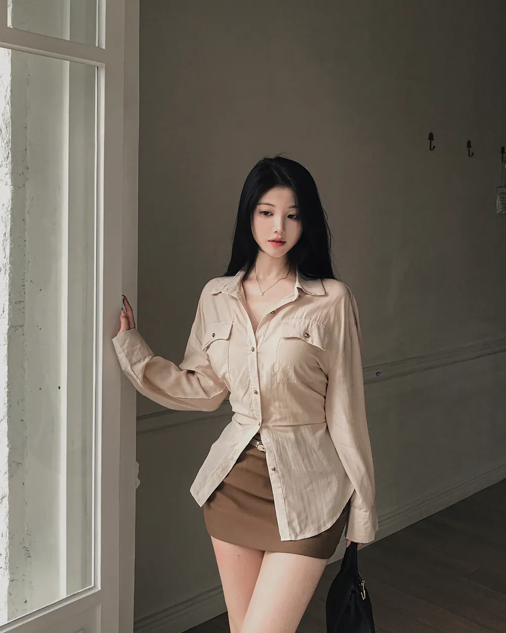 미니 스커트 모델 착용 이미지-S1L97