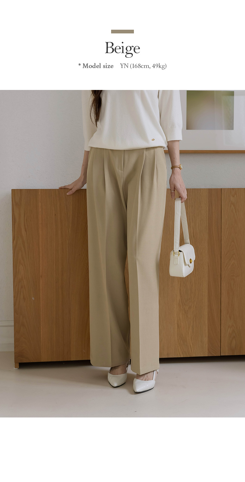 ハイウエストマキシツータックワイドスラックス | レディース