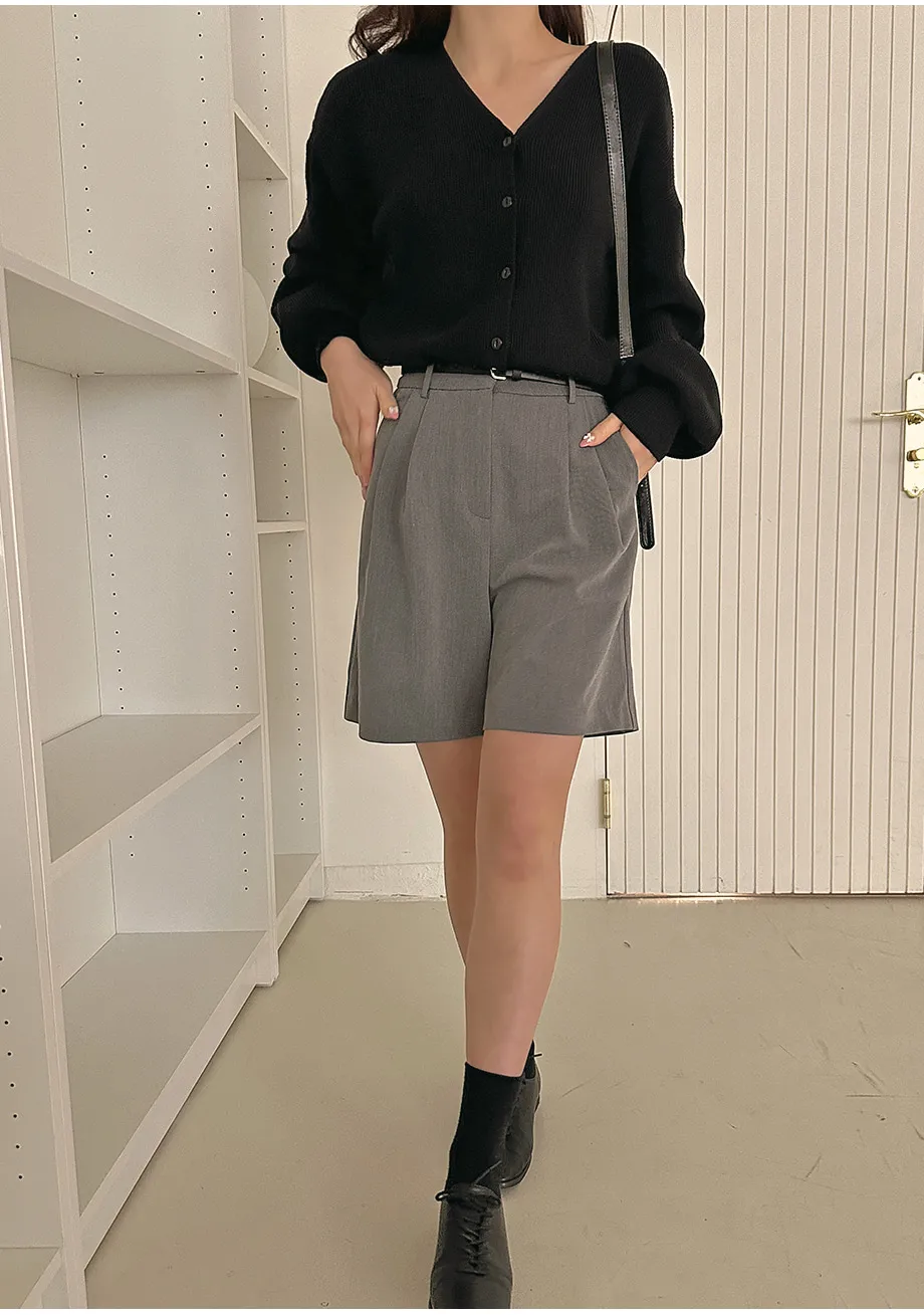 RIRINCO Ｖネックパフスリーブカーディガン
