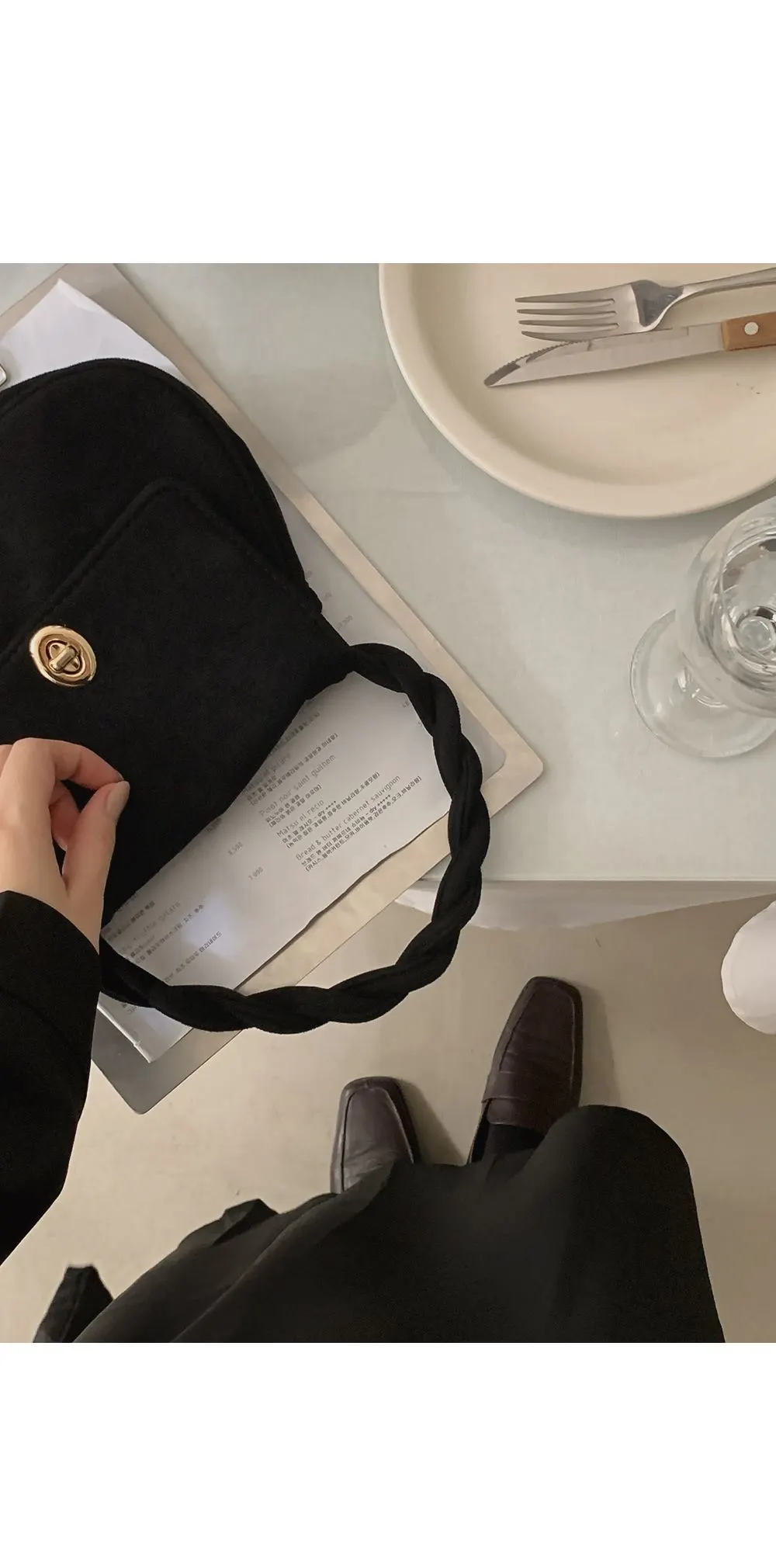 린다 카라넥 솔리드 핀턱 플레어 롱원피스