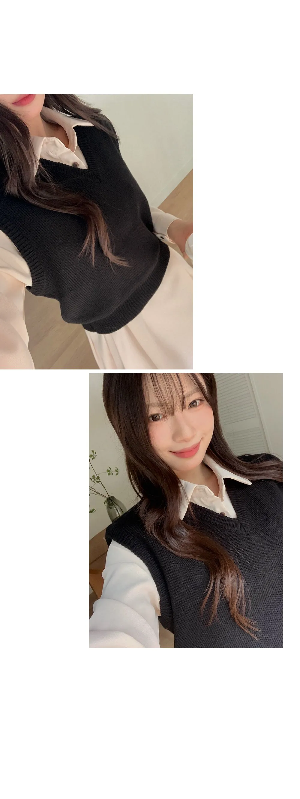 린다 카라넥 솔리드 핀턱 플레어 롱원피스