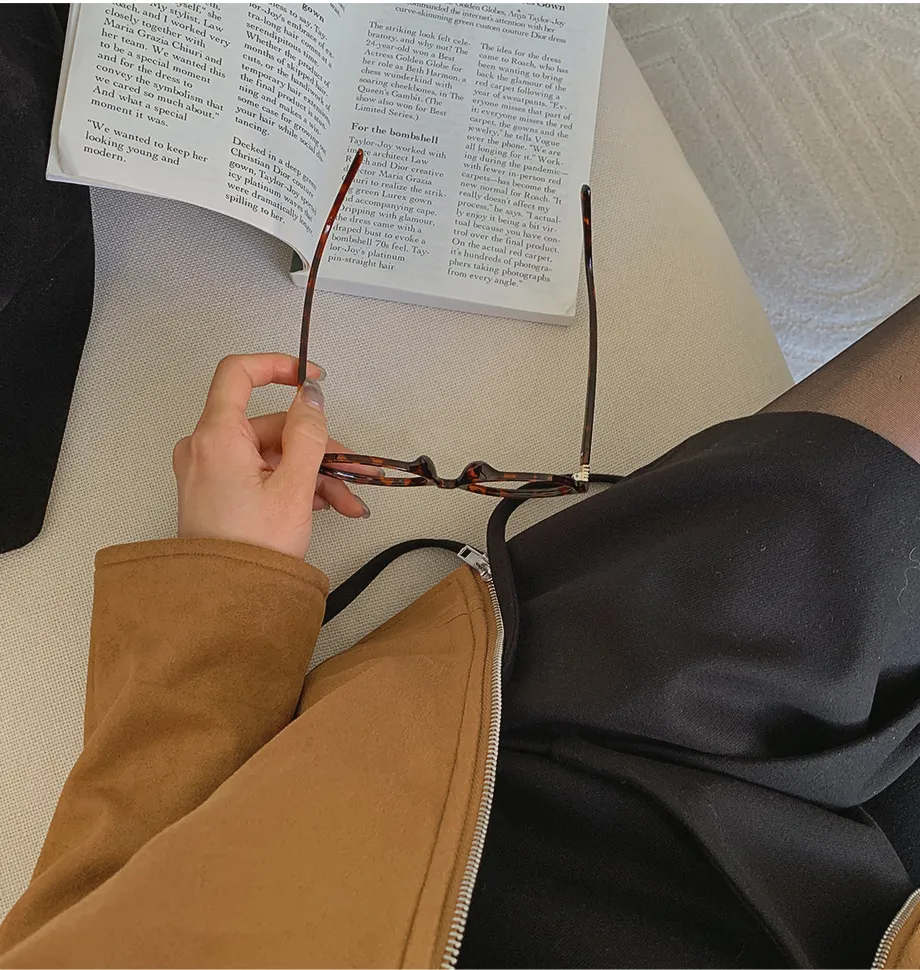 RIRINCO スエードセミクロップド丈ジップアップジャケット