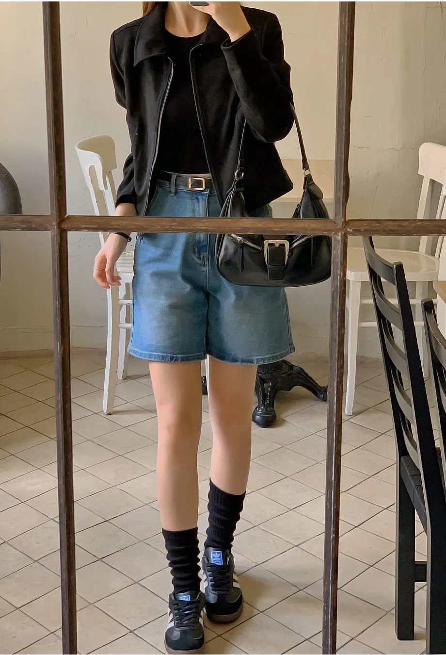 RIRINCO スエードセミクロップド丈ジップアップジャケット