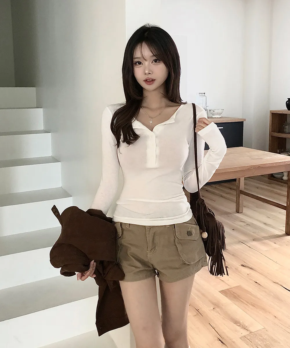 긴팔 티셔츠 모델 착용 이미지-S2L40