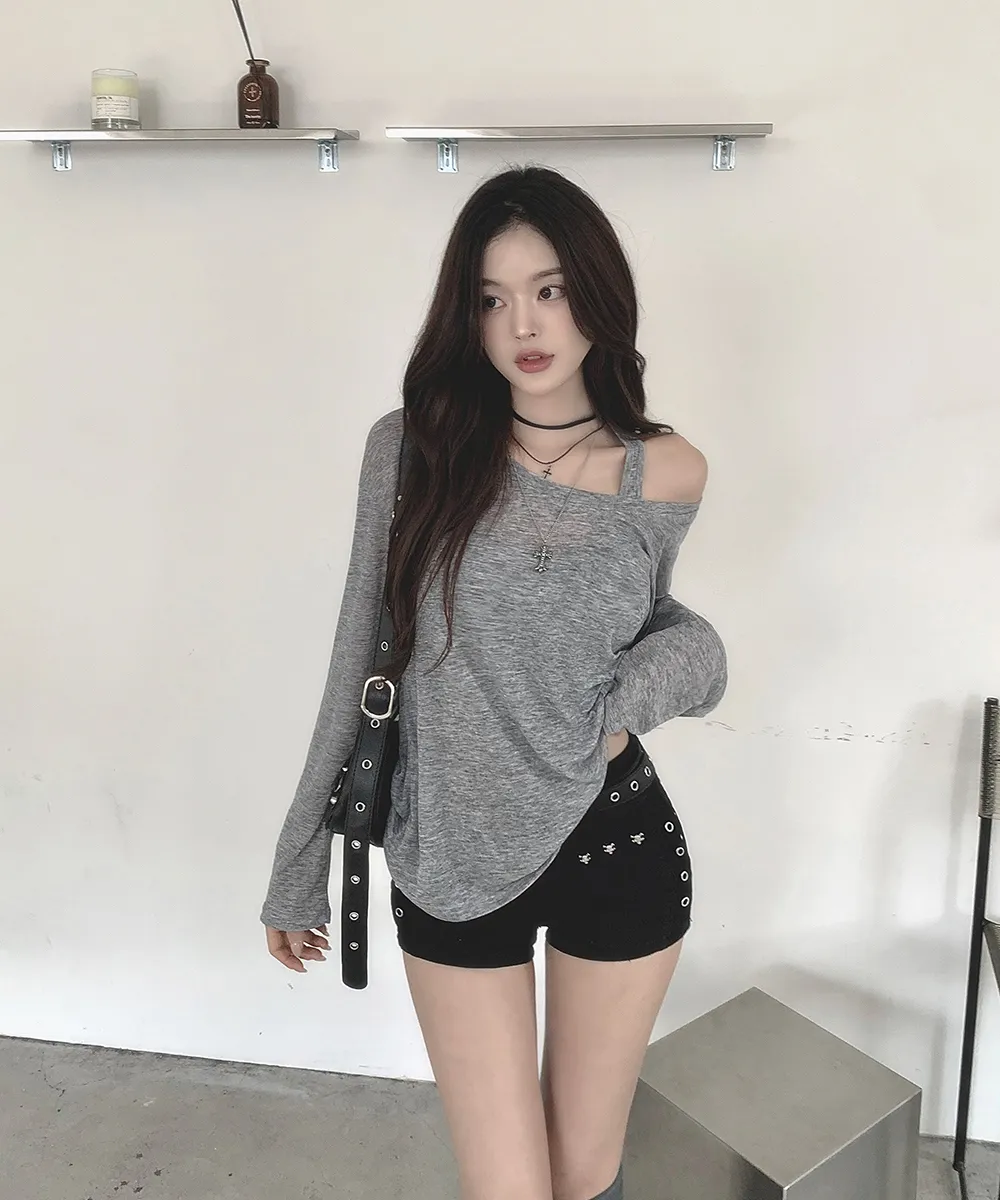 긴팔 티셔츠 모델 착용 이미지-S2L33