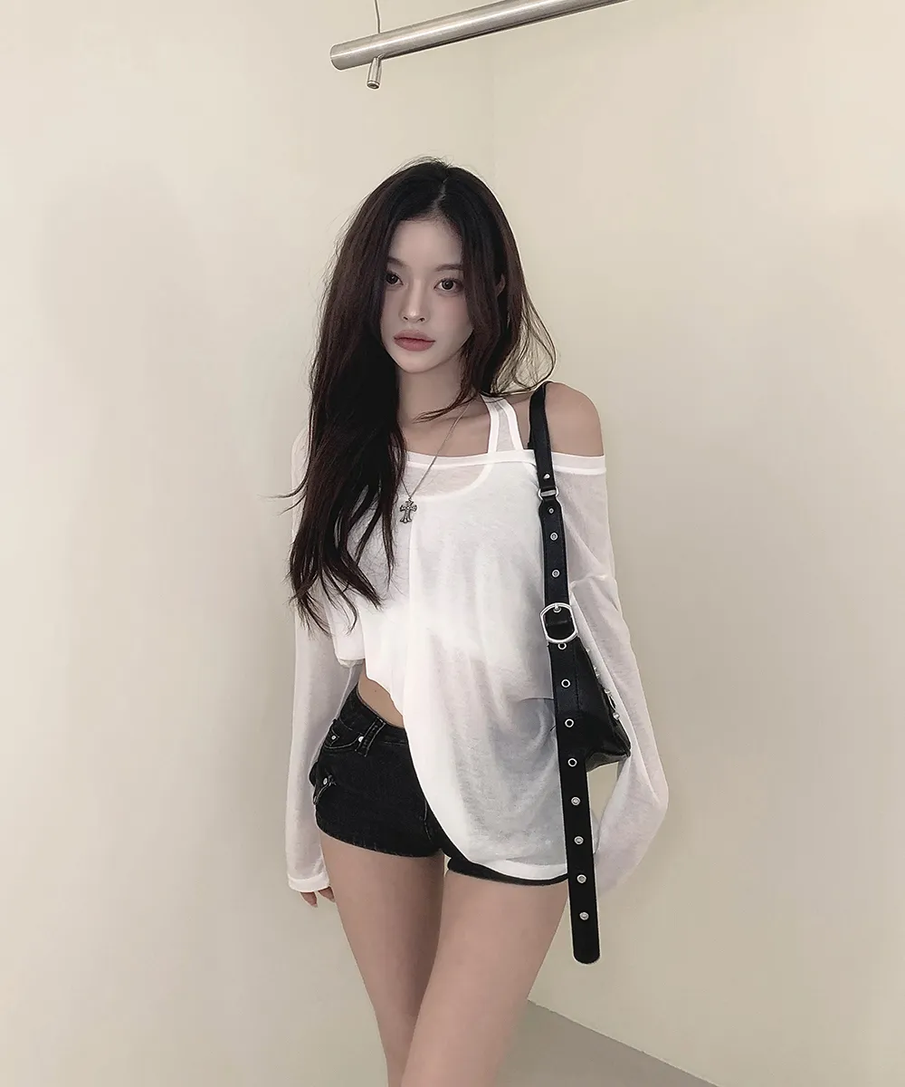긴팔 티셔츠 모델 착용 이미지-S2L8