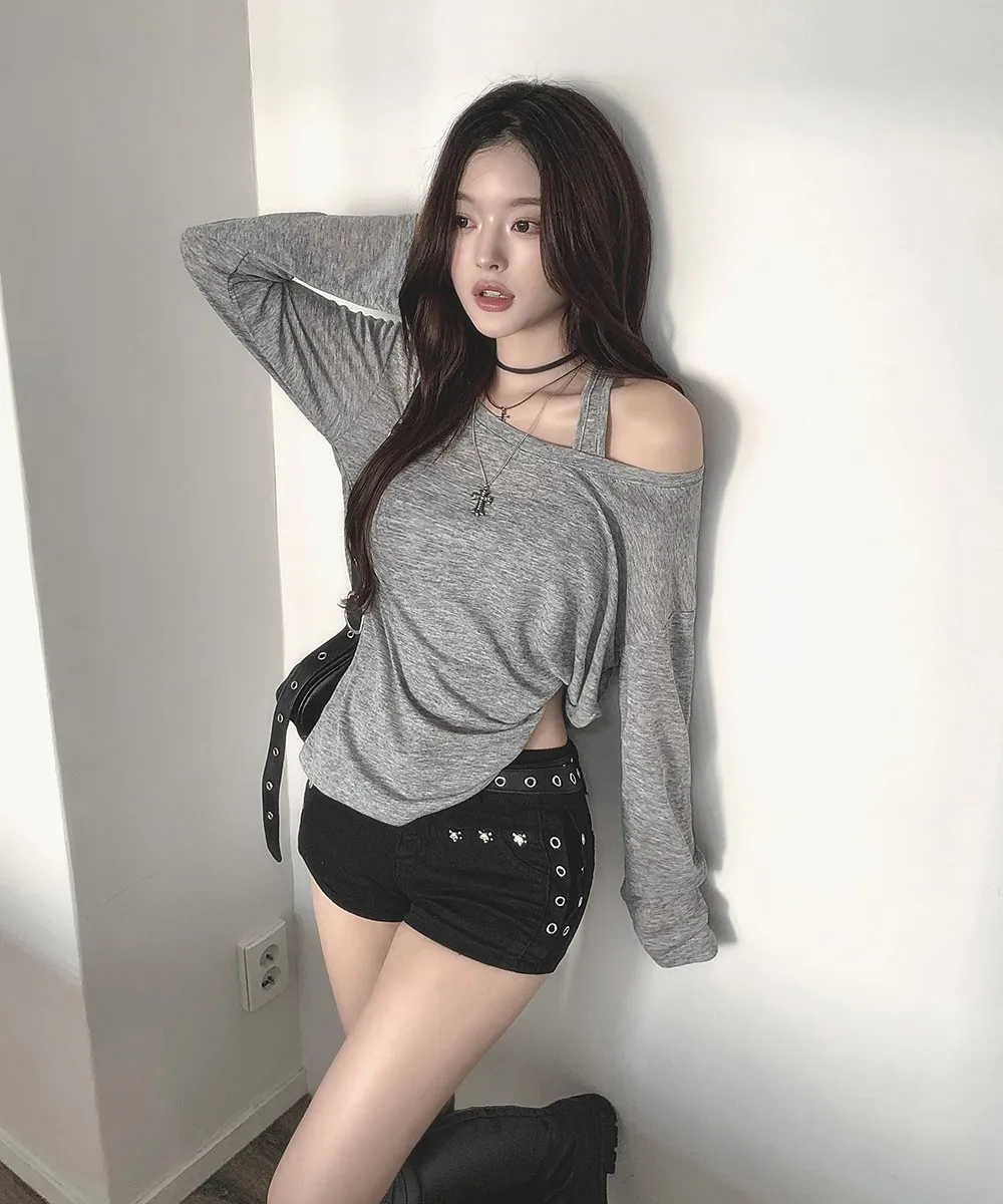 긴팔 티셔츠 모델 착용 이미지-S2L38