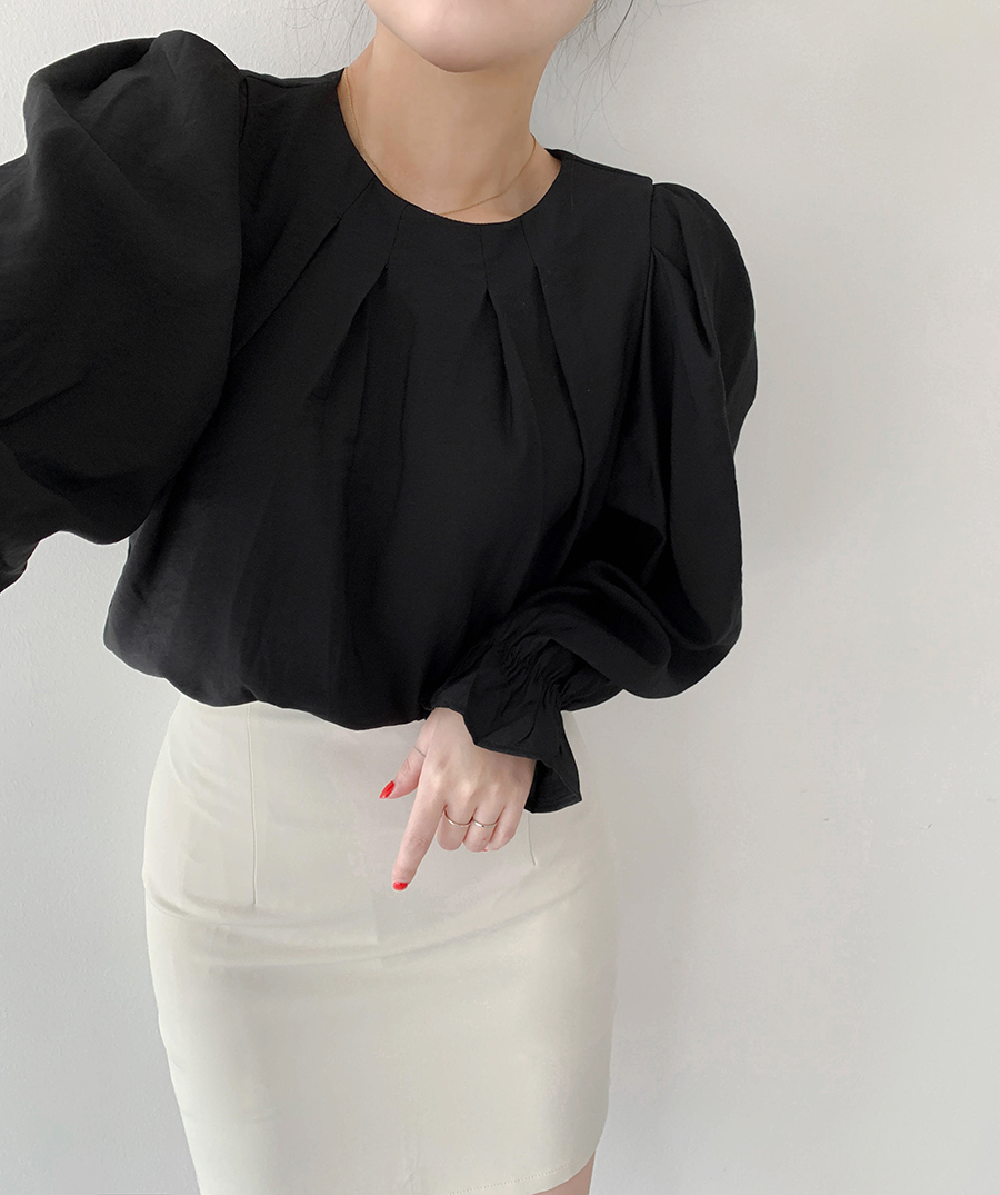 パフスリーブベルスリーブピンタック長袖ブラウス | レディース