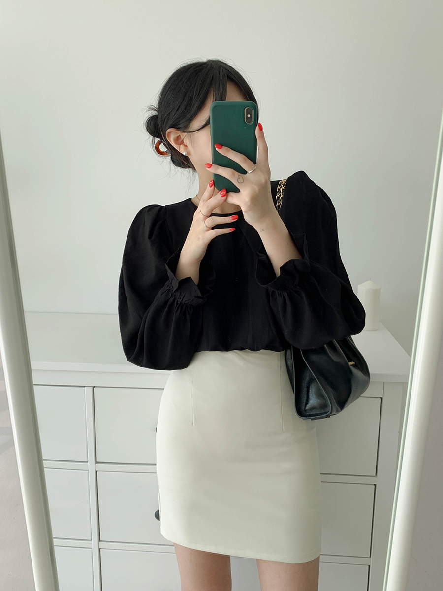 パフスリーブベルスリーブピンタック長袖ブラウス | レディース