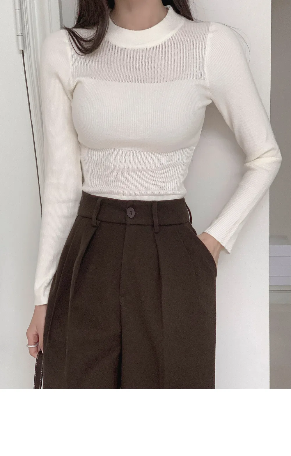 긴팔 티셔츠 모델 착용 이미지-S1L47