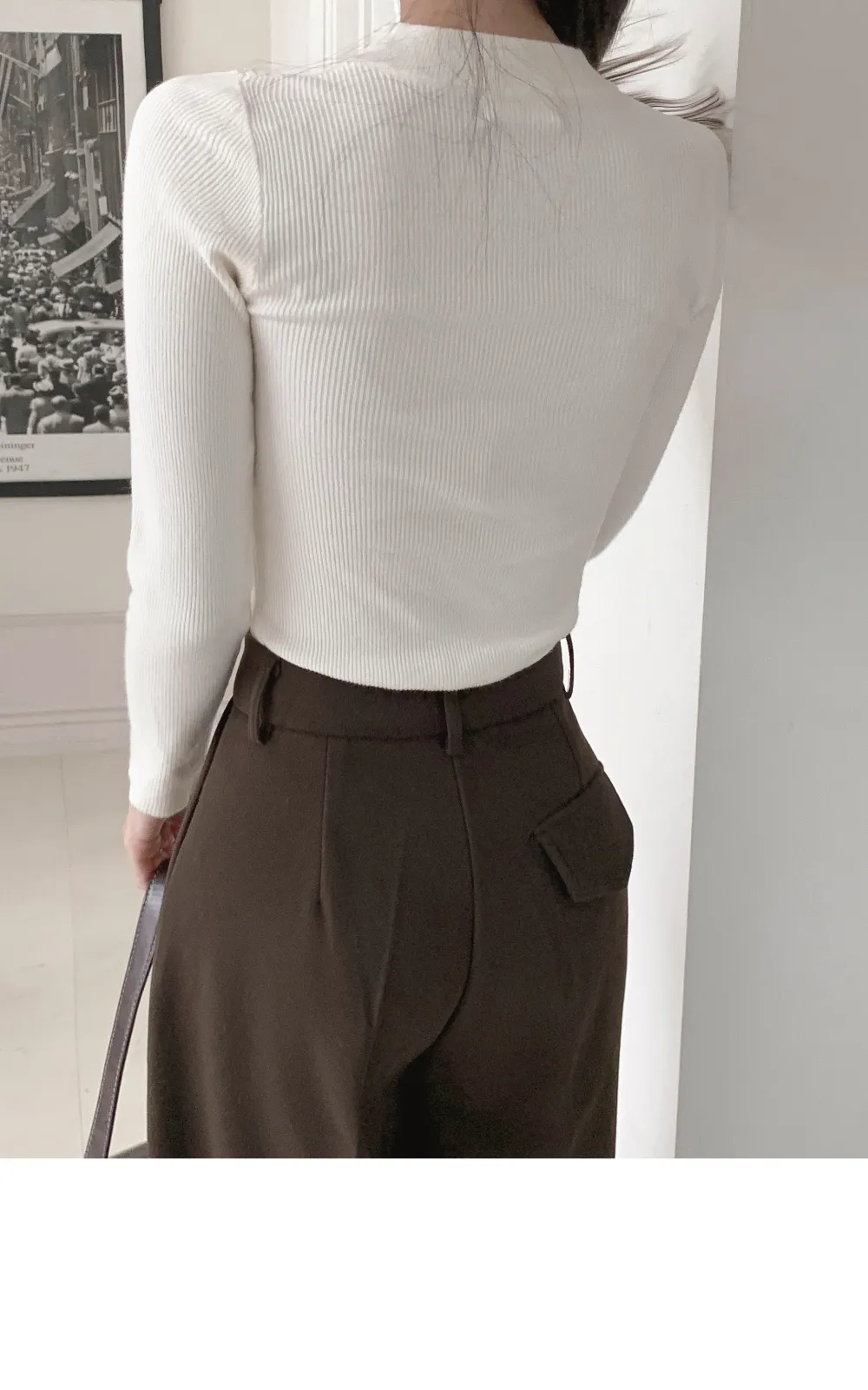 긴팔 티셔츠 모델 착용 이미지-S1L43