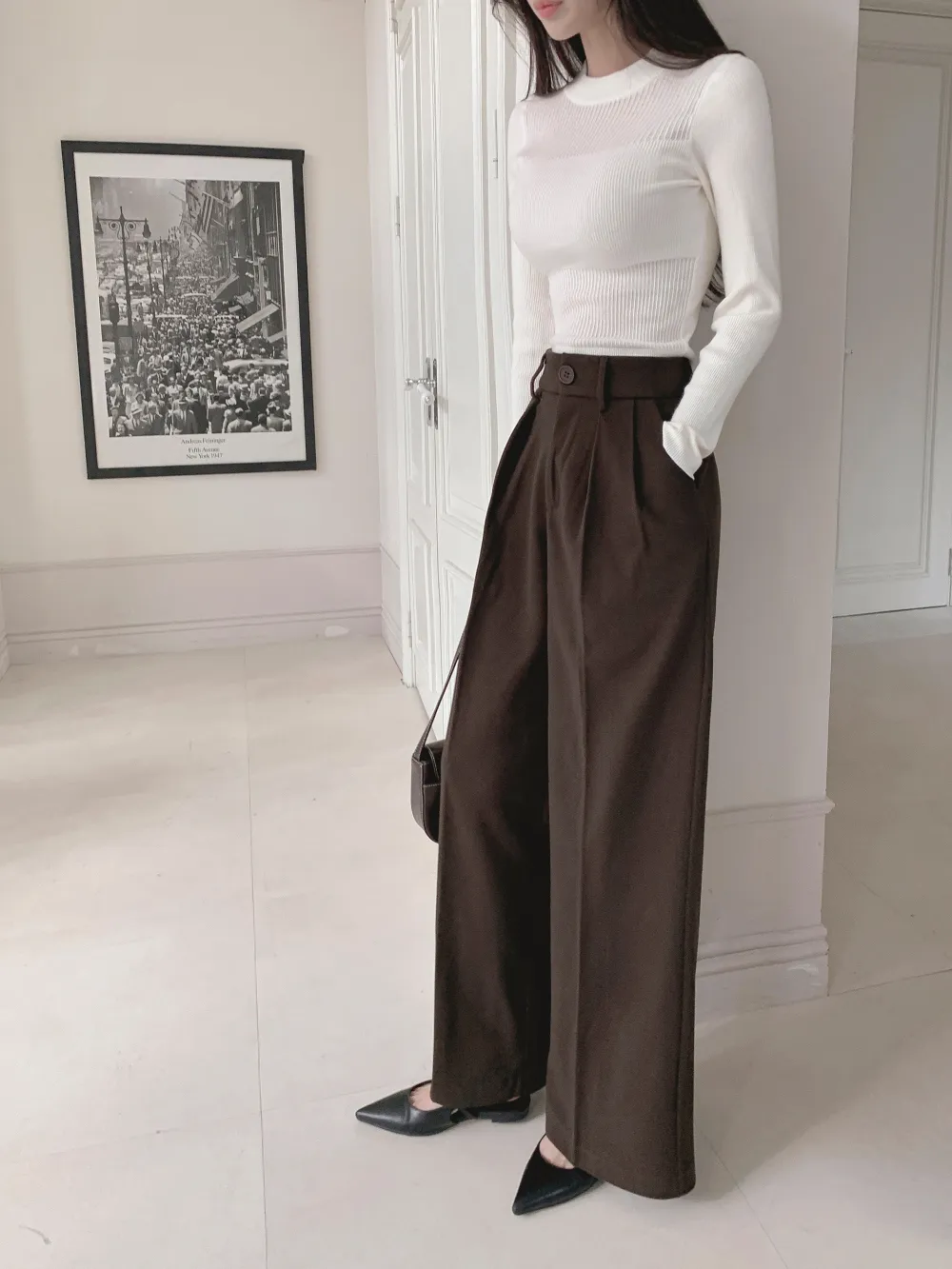 긴팔 티셔츠 모델 착용 이미지-S1L35