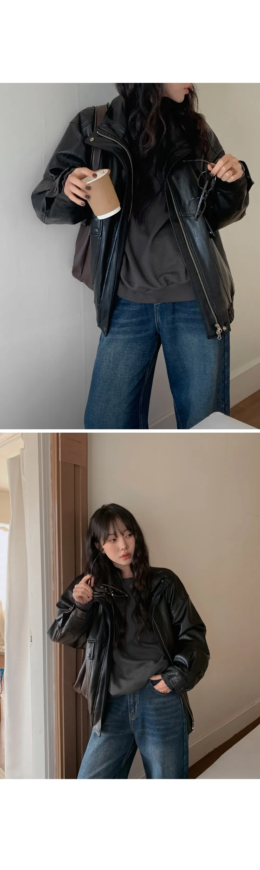 러플 루즈핏 웨이브 긴팔 맨투맨