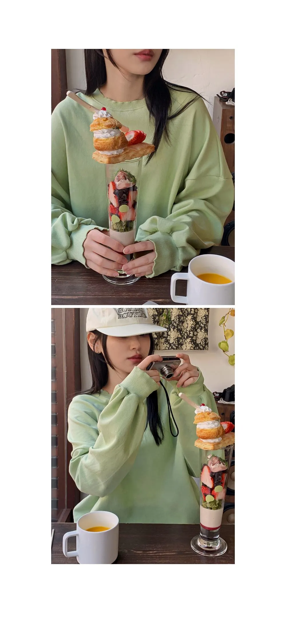 러플 루즈핏 웨이브 긴팔 맨투맨