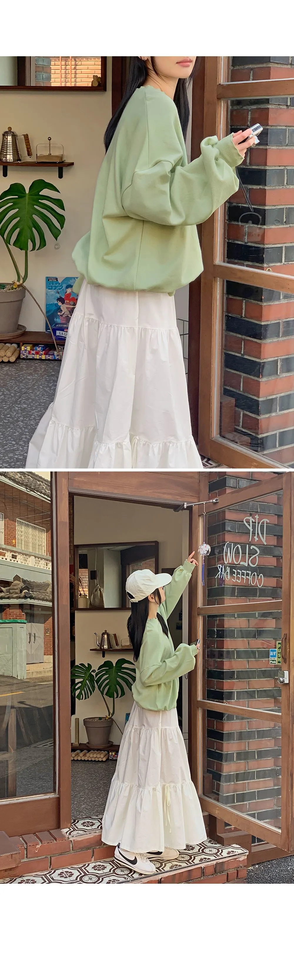 러플 루즈핏 웨이브 긴팔 맨투맨