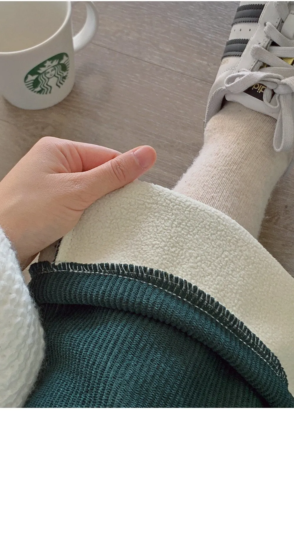 로이젤 코듀로이 기모 밴딩 와이드팬츠