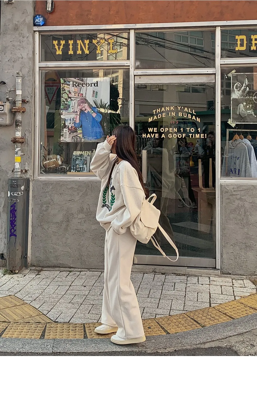 로이젤 코듀로이 기모 밴딩 와이드팬츠