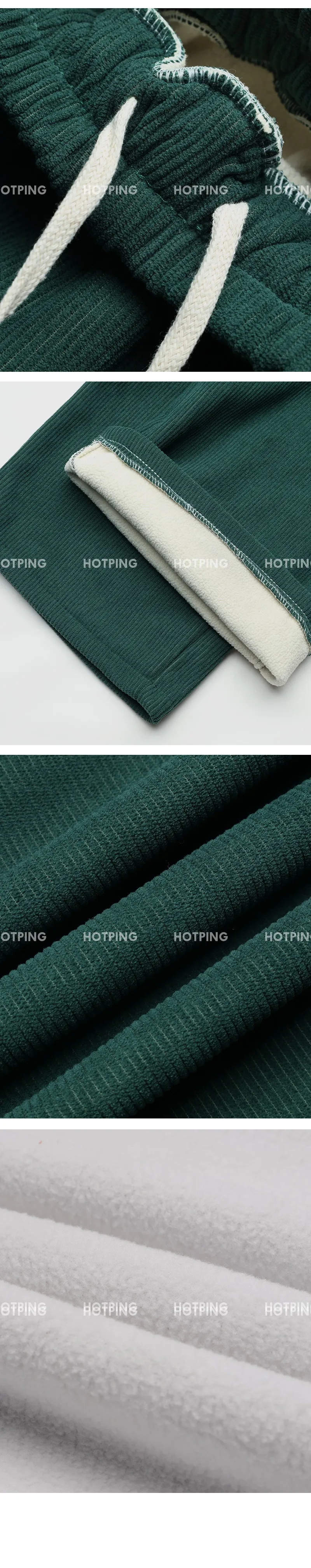 로이젤 코듀로이 기모 밴딩 와이드팬츠