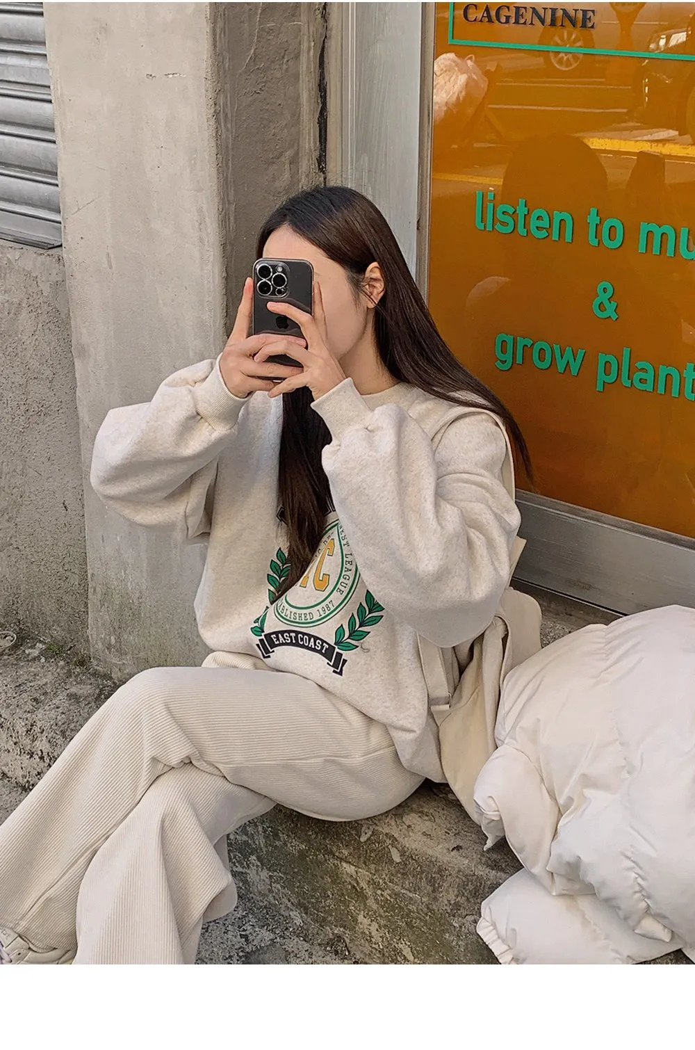 로이젤 코듀로이 기모 밴딩 와이드팬츠