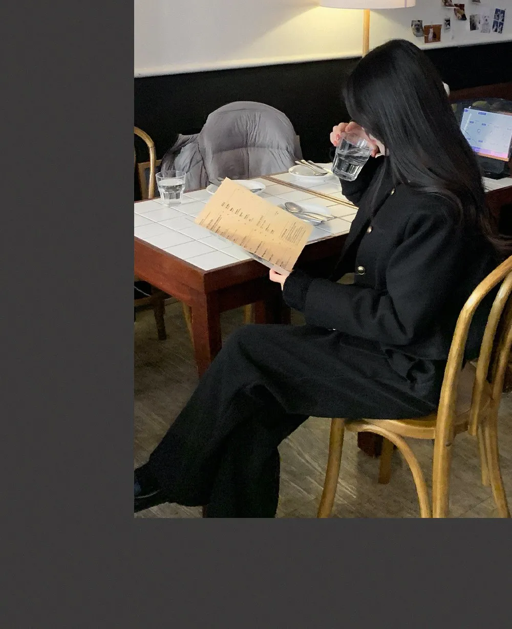 로이젤 코듀로이 기모 밴딩 와이드팬츠