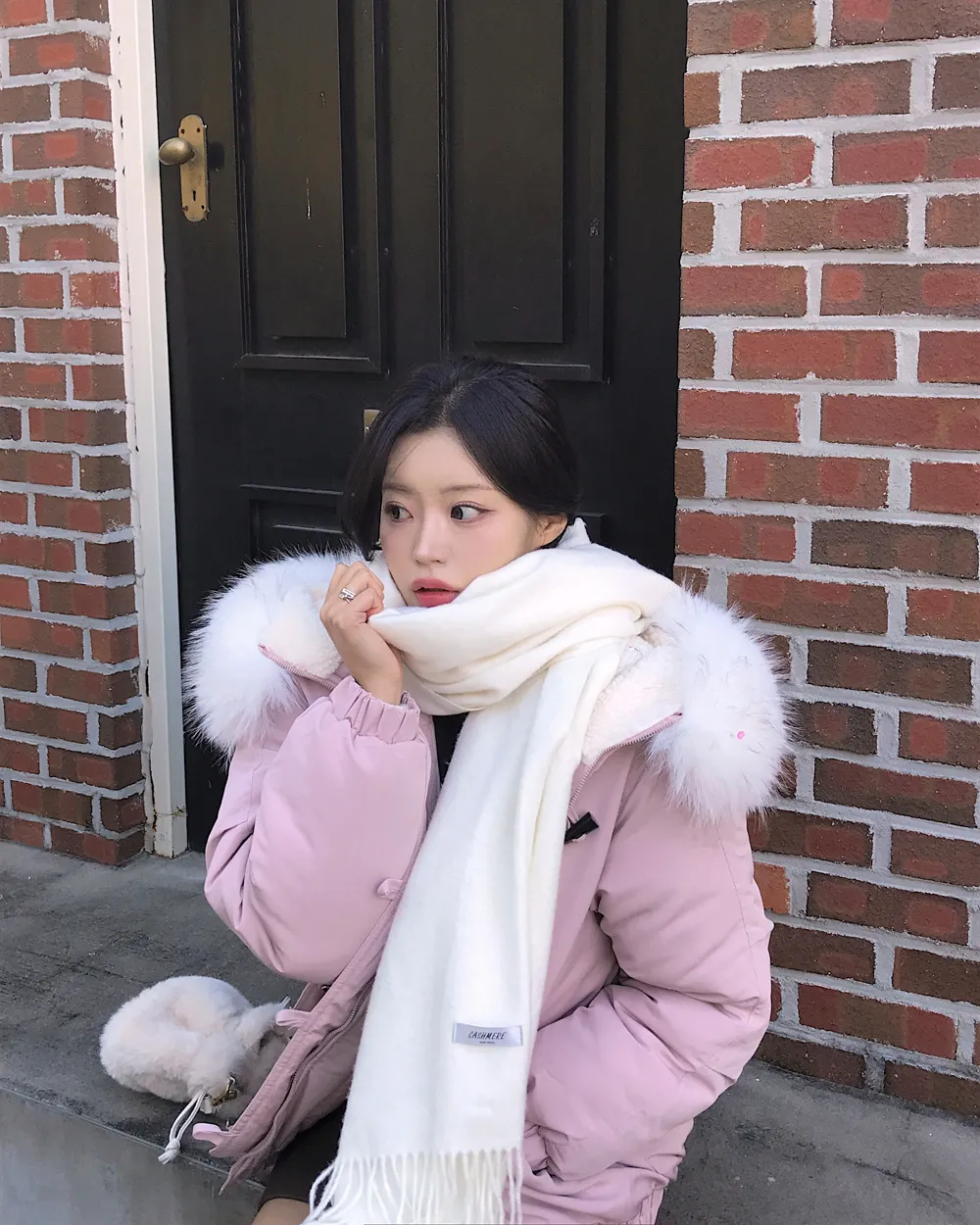 패딩 모델 착용 이미지-S1L124