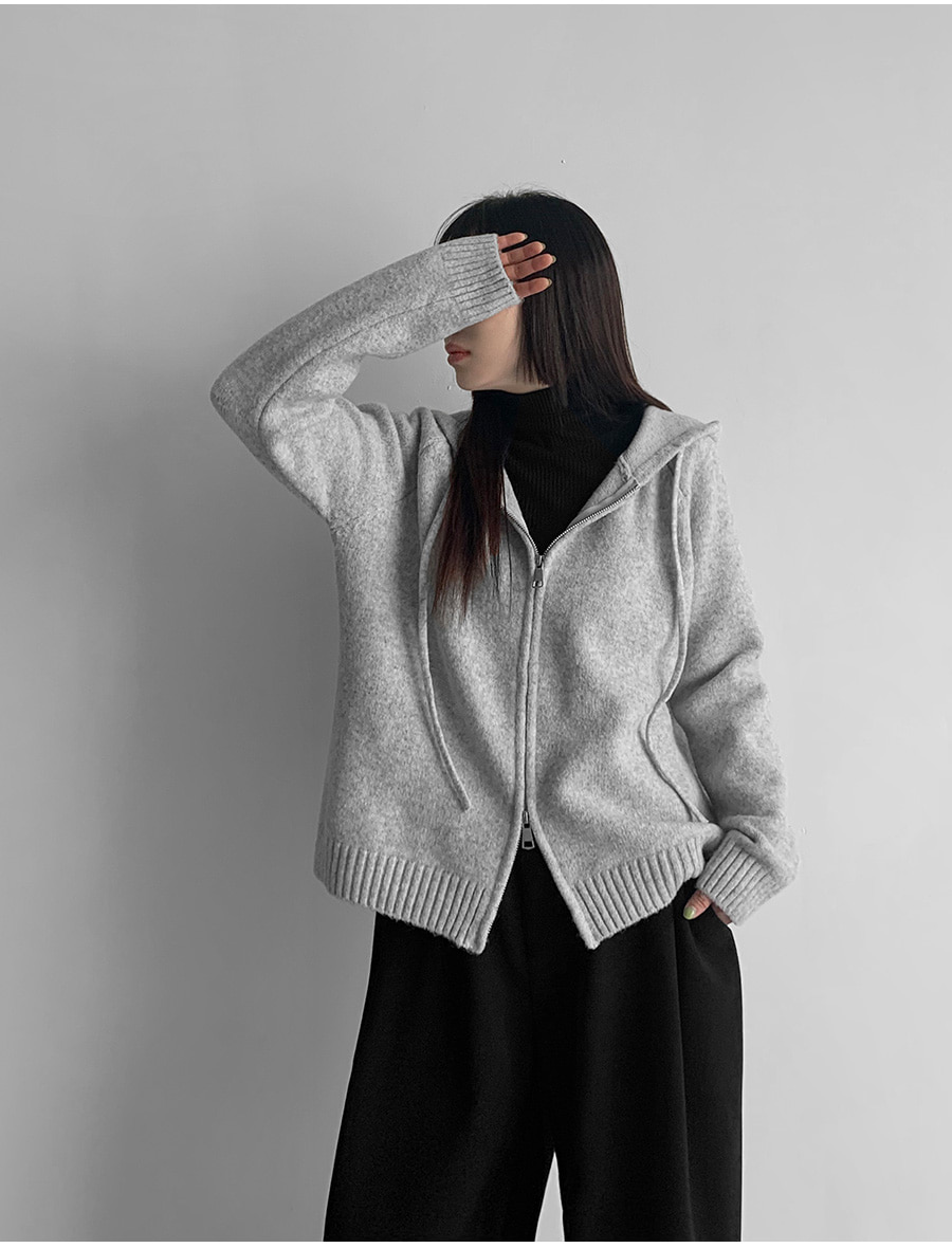 ジップアップフードダブルジップラグランカーディガン | レディース