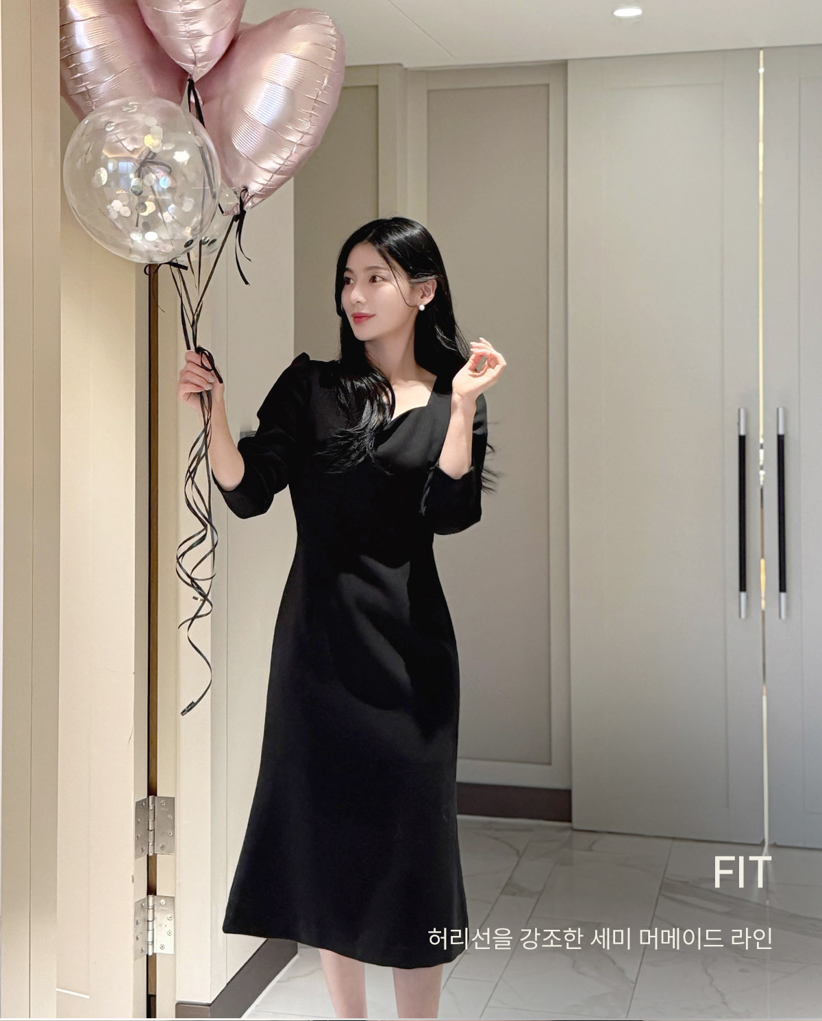 【るる】LEONARD FASHION 長袖ワンピース ブラック るる】LEONARD FASHION 長袖ワンピース ブラック レディースワンピース
