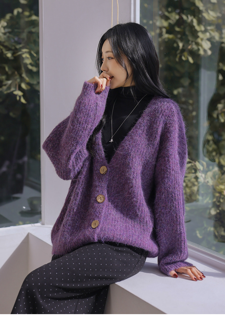 ドレステリア パープル ウール混紡 カーディガン ドレステリア パープル ウール混紡 カーディガン - メルカリ