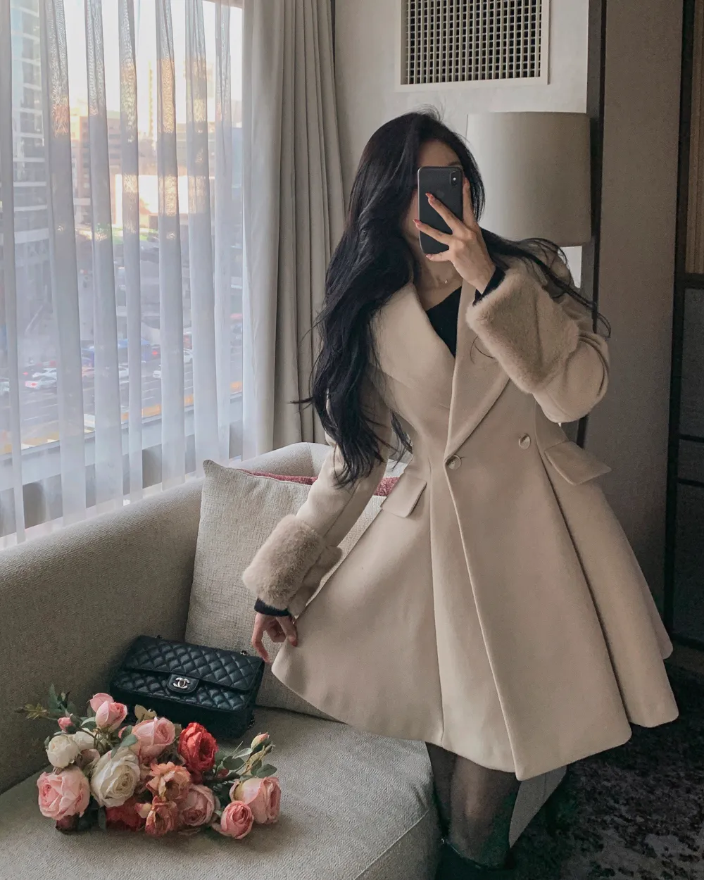 코트 모델 착용 이미지-S1L115