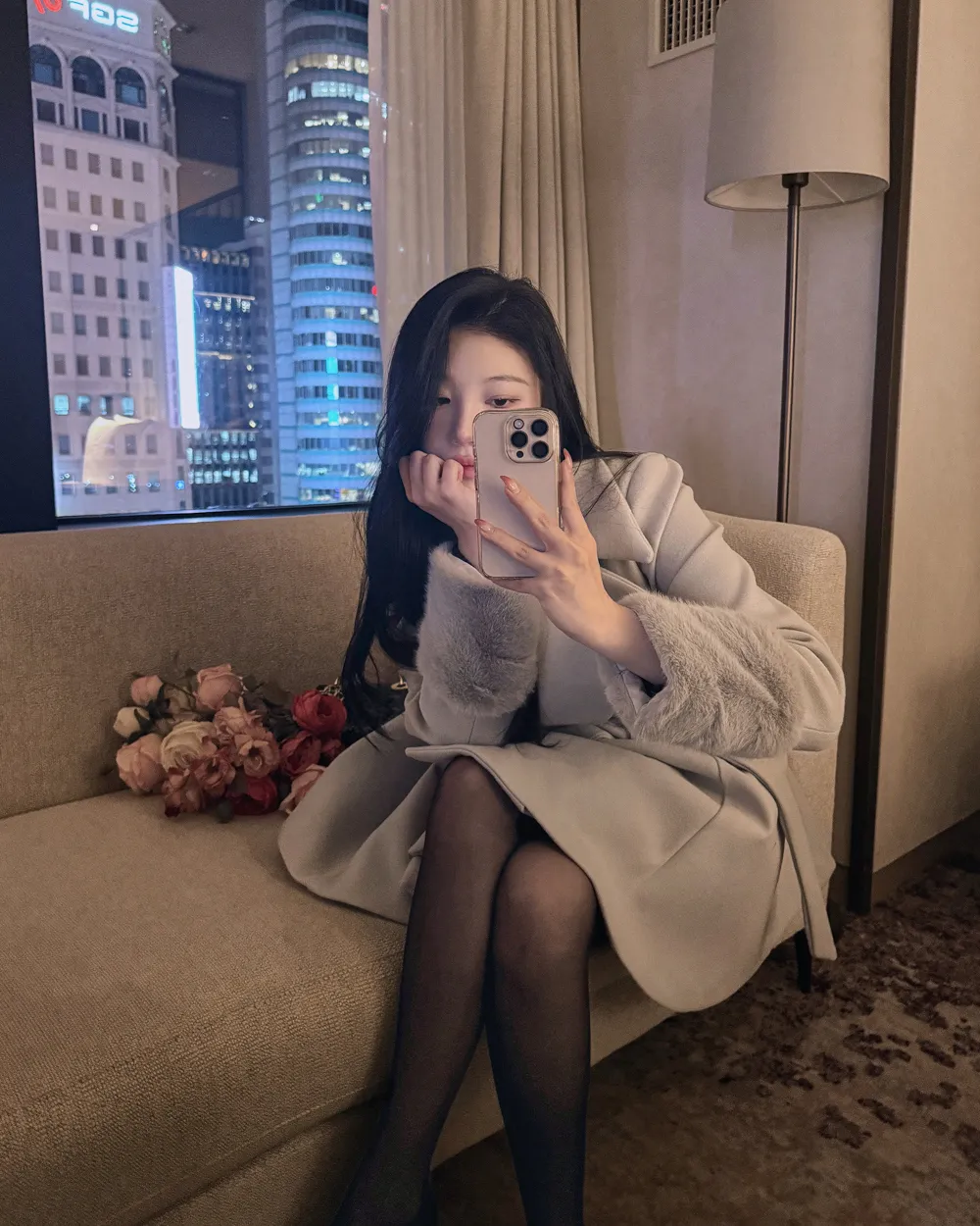 코트 모델 착용 이미지-S1L72