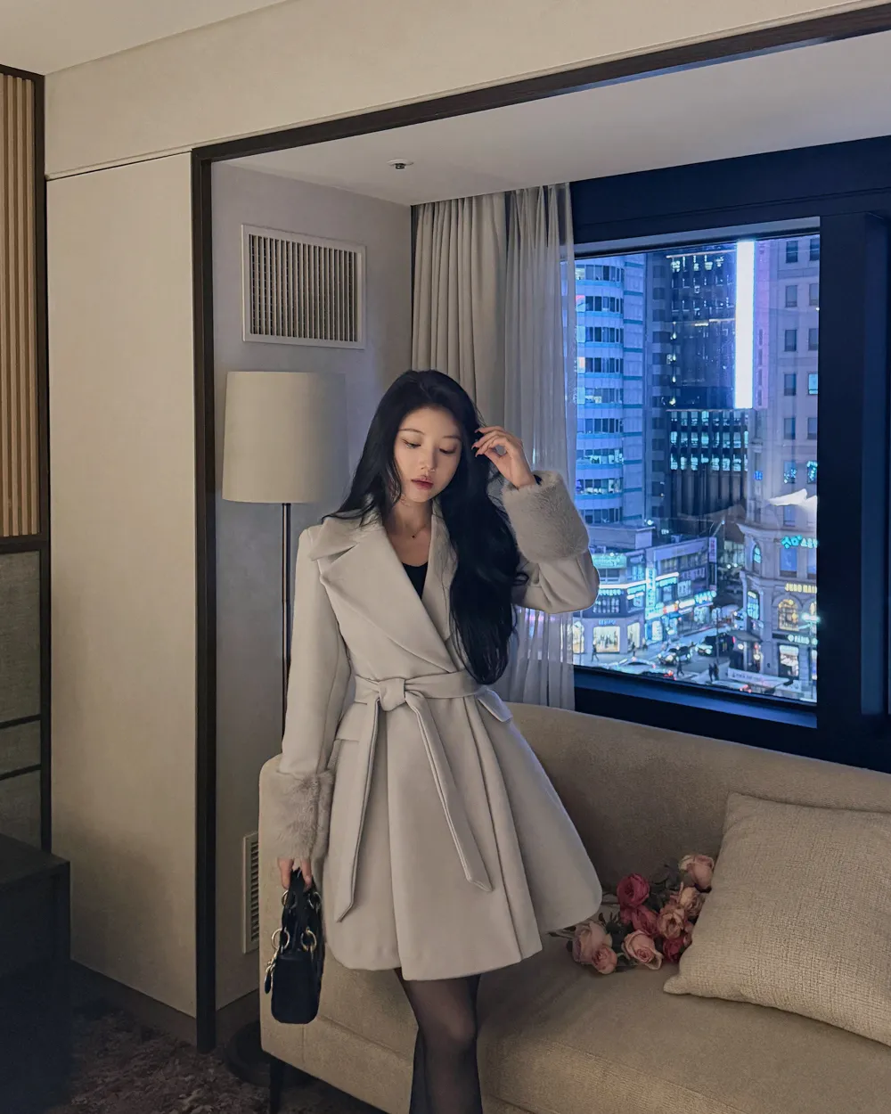 코트 모델 착용 이미지-S1L75