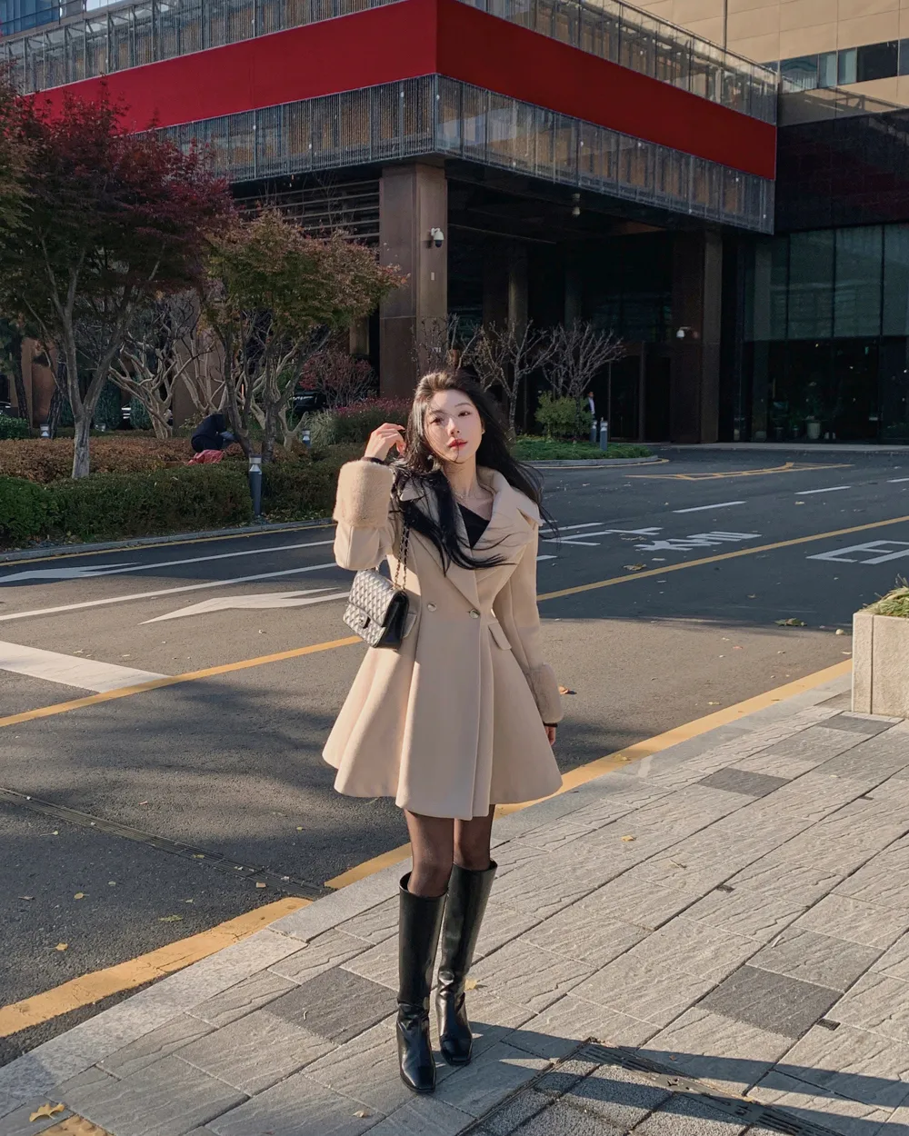 코트 모델 착용 이미지-S1L124