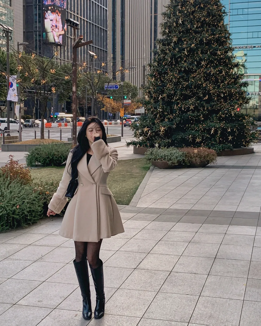 코트 모델 착용 이미지-S1L101