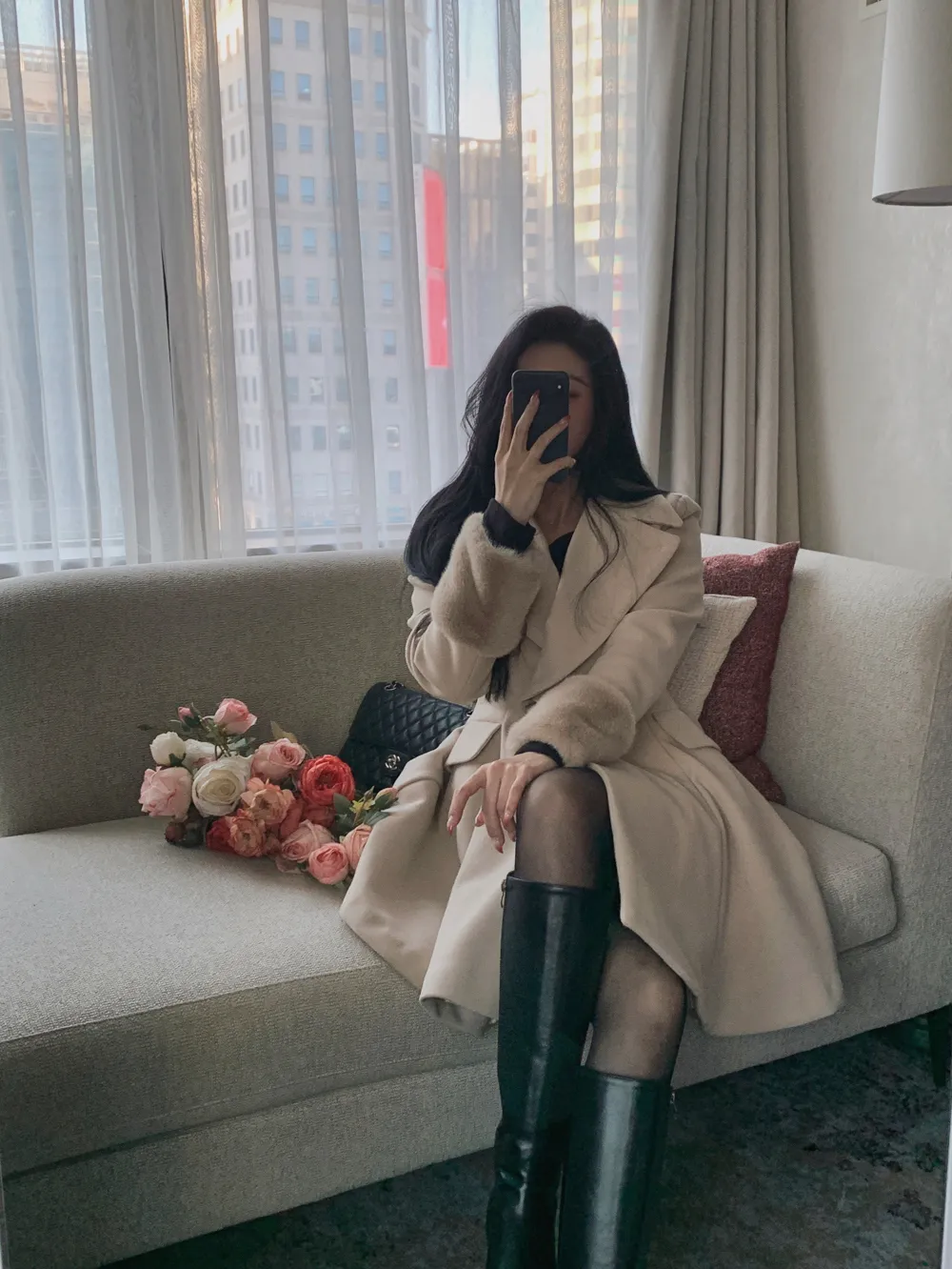 코트 모델 착용 이미지-S1L118