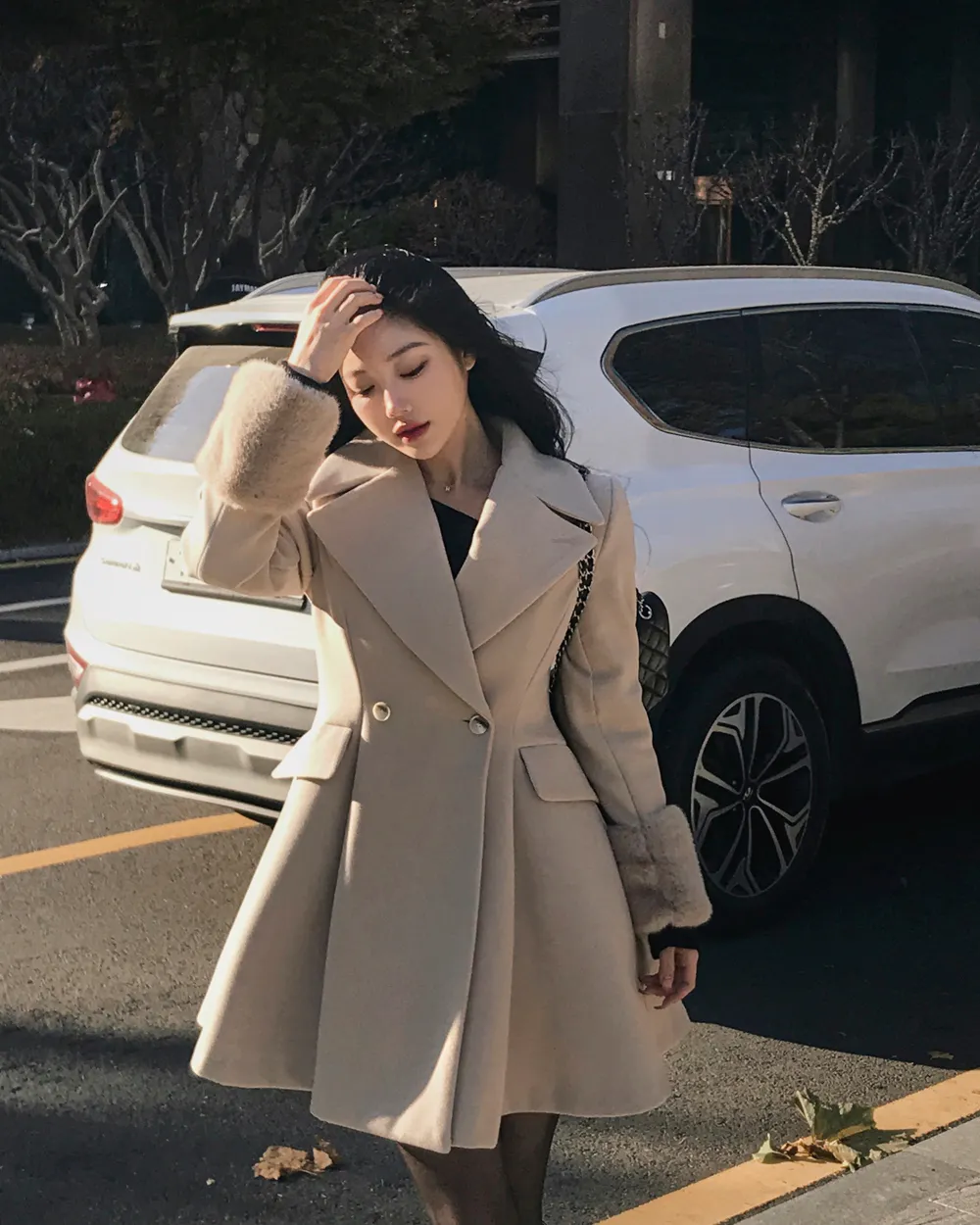 코트 모델 착용 이미지-S1L132