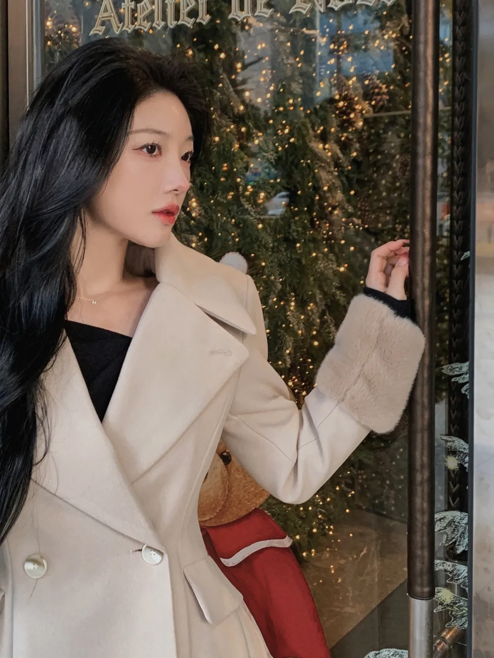 코트 모델 착용 이미지-S1L107